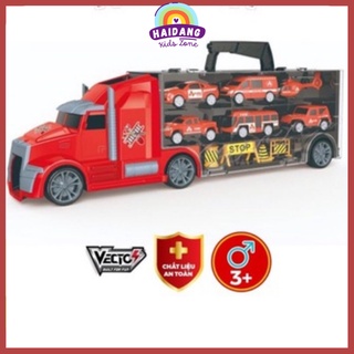 Ô Tô Đồ Chơi Cho Bé , Bộ Xe Tải To Chở 6 Xe Nhỏ Bằng Kim Loại Chắc Chắn