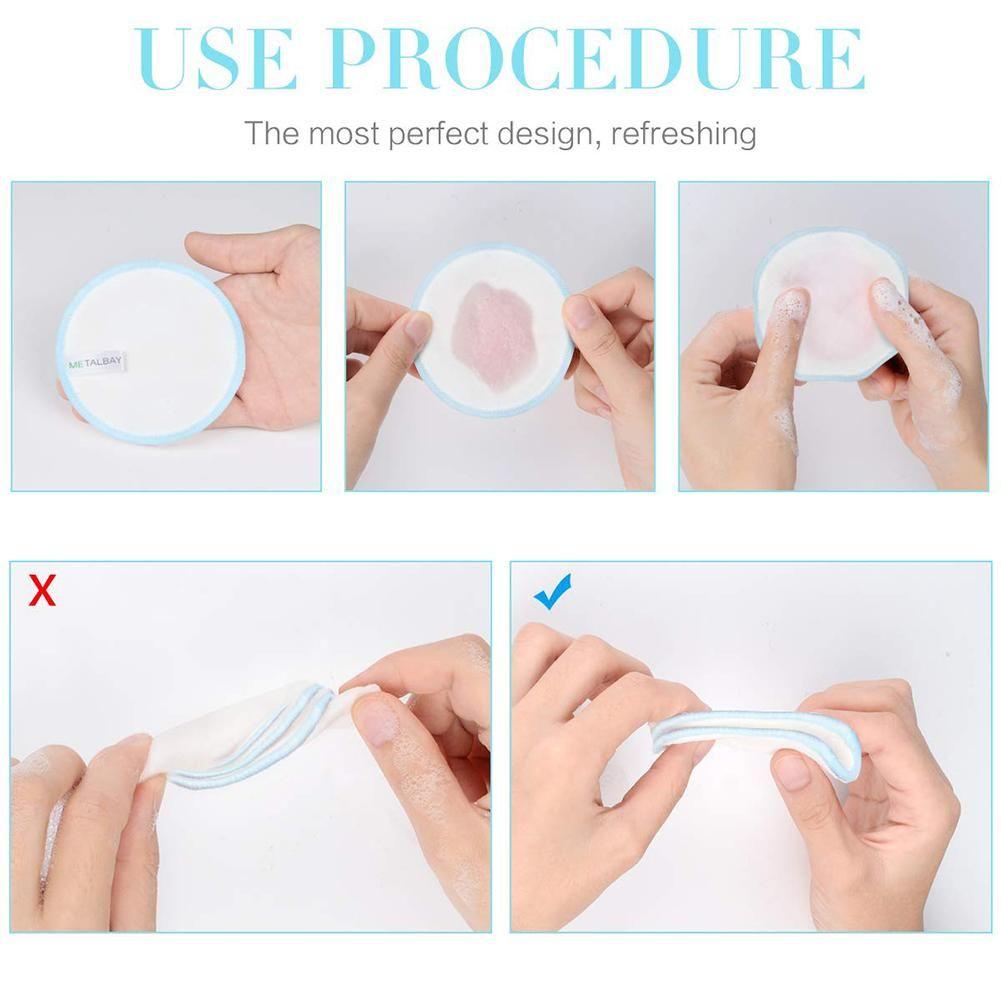 Set 5 / 10 / 20 Khăn Tẩy Trang Bằng Cotton Tre Có Thể Tái Sử Dụng