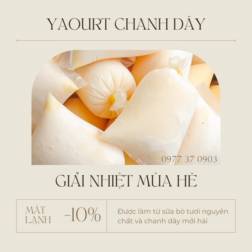 Yaourt Chanh Dây (sữa chua bịch) nhà làm - 100% từ sữa bò tươi nguyên chất và chanh dây tự nhiên