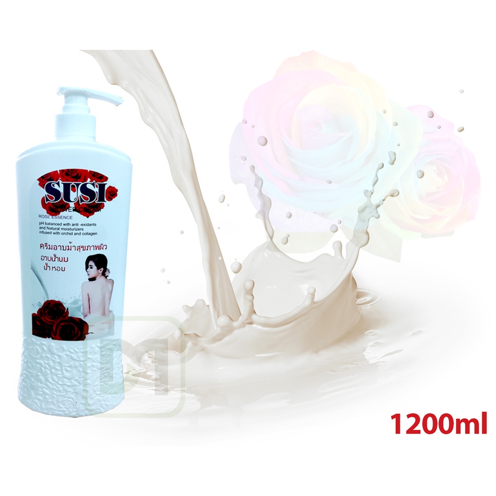 Chai 1200ml sữa tắm hoa hồng SUSI trắng da dưỡng ẩm cao cấp