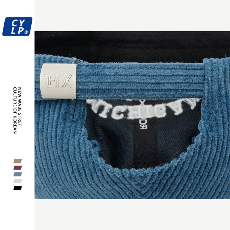 Mũ Lưỡi Trai Nhung Kẻ Thêu Chữ Phong Cách retro Hàn Quốc Dành Cho Nam Và Nữ