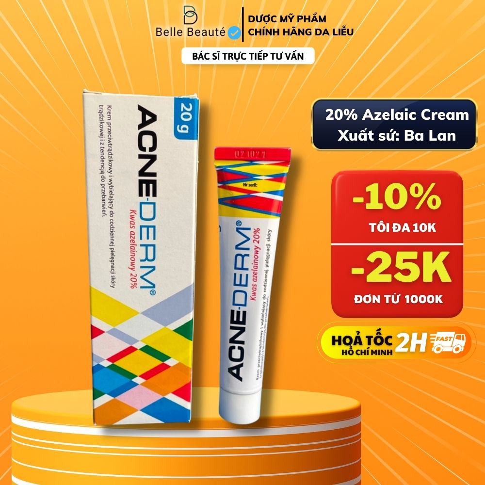 AcneDERM Kem giảm thâm nám và ngăn ngừa mụnchứa 20% Azelaic 20g