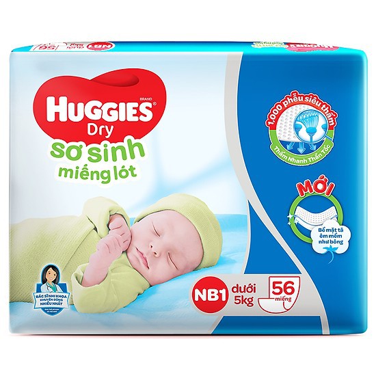 Tã dán sơ sinh huggies size cỡ NB cho bé dưới 5kg