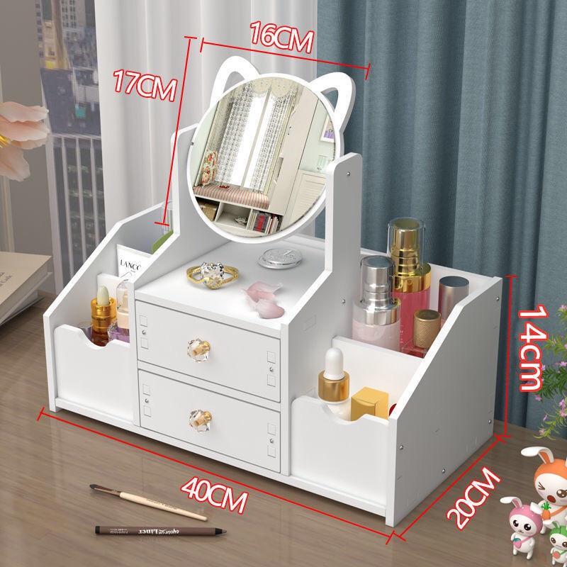 Kệ đựng mỹ phẩm mini có gương giá rẻ, thiết kế sang trọng tiện lợi cho phòng ngủ mẫu Mới 2022 - Gương để bàn