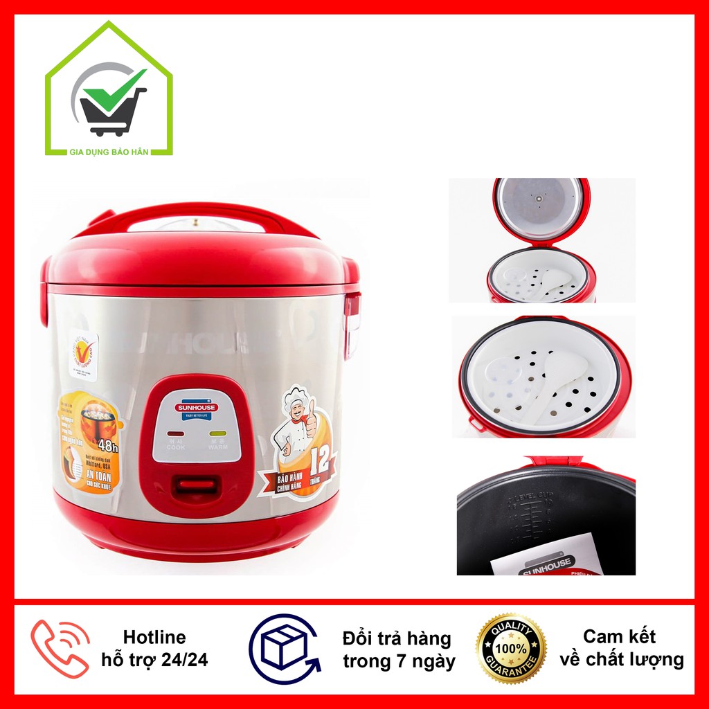 Nồi cơm điện SUNHOUSE SH18S 620W ( Dung tích 1.8L )