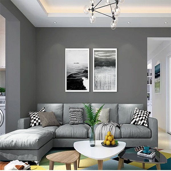 Giấy dán tường màu xám giá bán 1m x 45cm, giấy dán tường màu xi măng có keo sẵn  - AZEVA