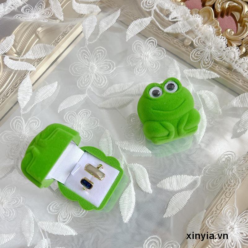 Hộp Đựng Trang Sức Hình Chú Ếch Hoạt Hình Bằng Nhung Dùng Làm Quà Tặng