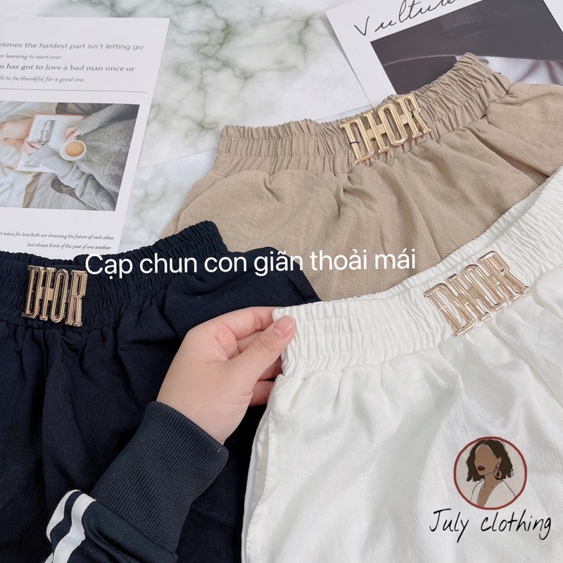 Quần sooc cách điệu chất đũi mát nhà July