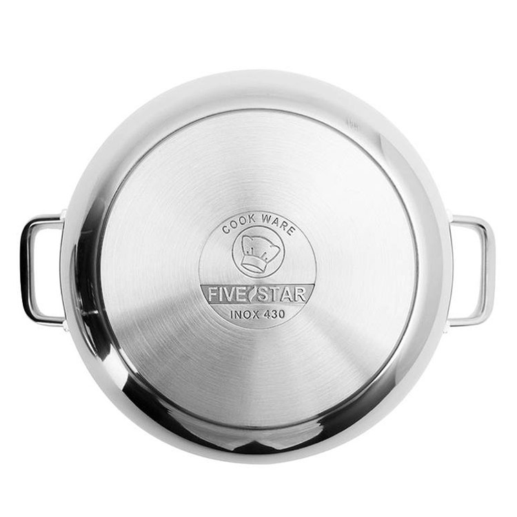 Nồi inox FiveStar Standard 3 đáy sandwich 16cm/18cm/20cm/24cm dùng cho bếp từ, bếp hồng ngoại, bếp ga