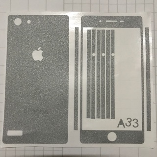 Dán skin giả iphone cho OPPO a33 màu nhũ bạc