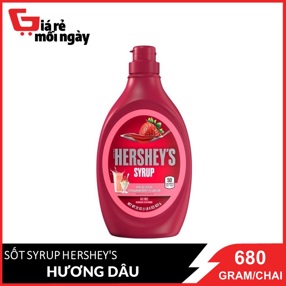 Sốt Syrup Hershey's Hương dâu (Delicious Strawberry Flavor) 680g