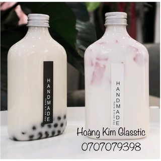 CHAI THUỶ TINH DẸP NẮP NHÔM BẠC 100-350-500ml