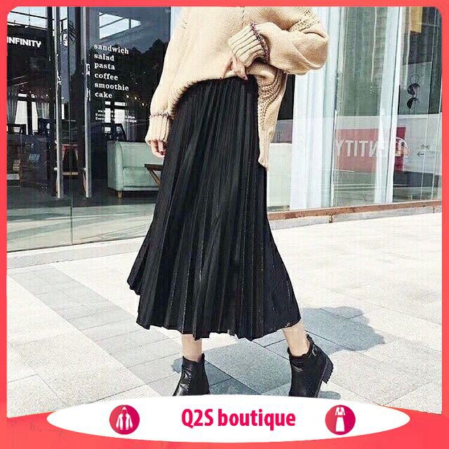 FREESHIP ĐƠN 99K_Chân Váy Xếp Ly Dáng Dài Cạp Cao | BigBuy360 - bigbuy360.vn