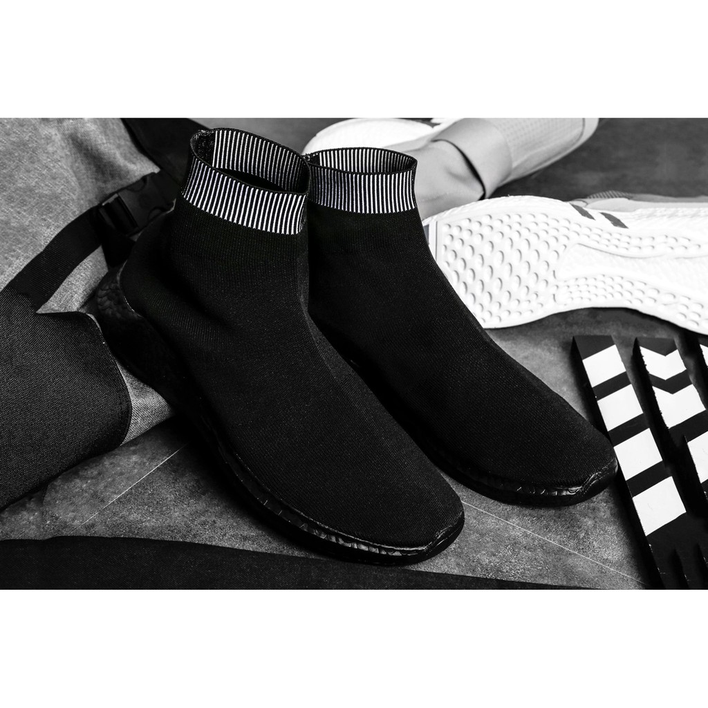 Giày Sneaker dệt cổ bo thun sọc | BigBuy360 - bigbuy360.vn