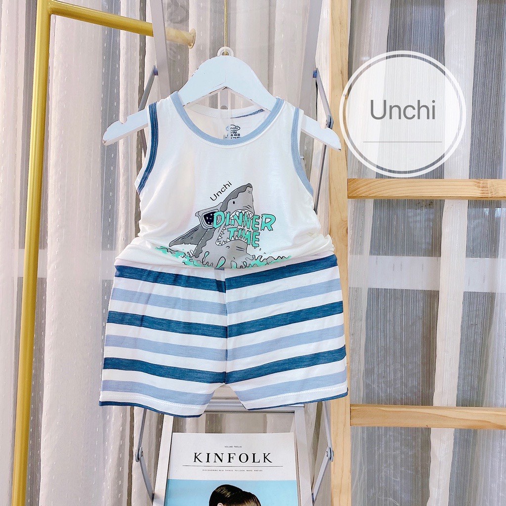 Bộ Quần Áo Unchi Ba Lỗ Bé Trai, Bé Gái Chất Thun Lạnh Mát Mẻ - Thời Trang 2022 (BC3)