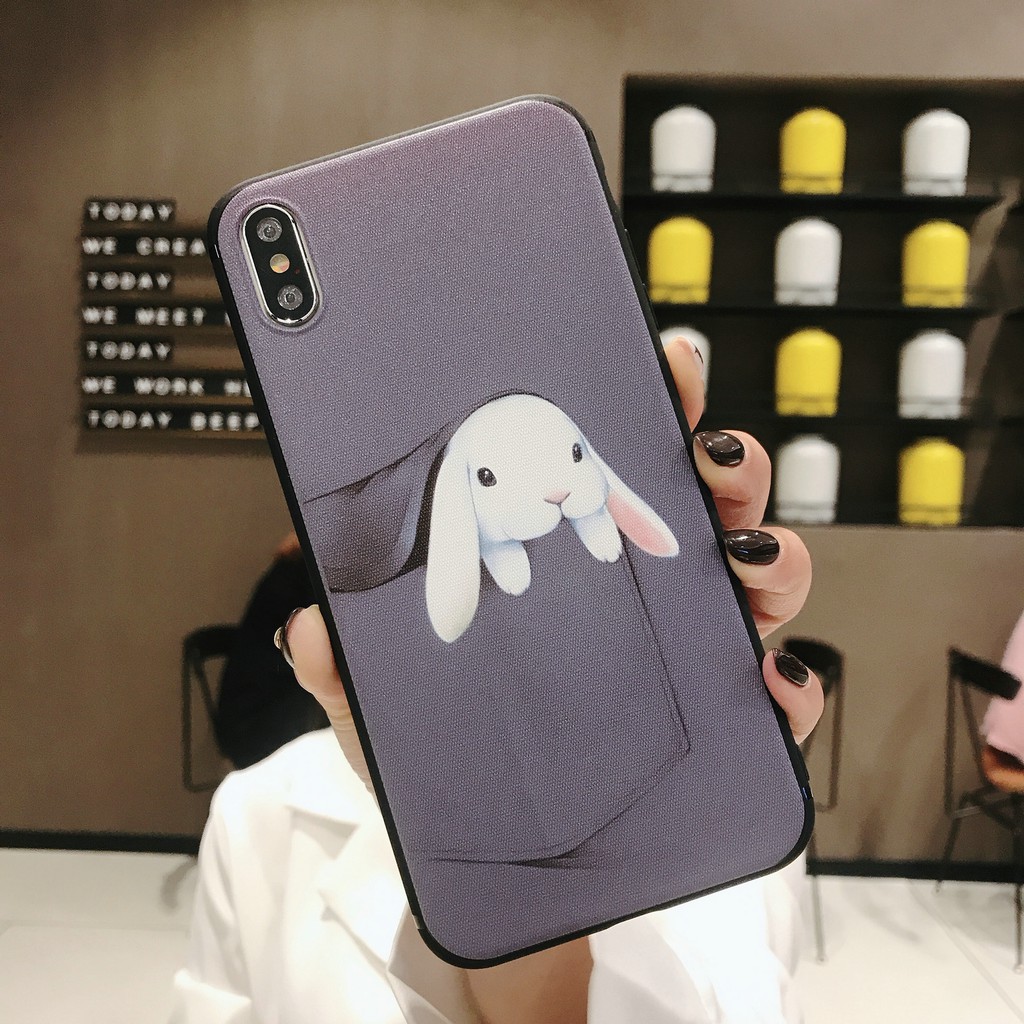 Ốp lưng Redmi Note 9 9S 8 7 K20 Pro Xiaomi MI POCO X3 NFC 3D Lovely Rabbit Cat Soft TPU Case /GNC