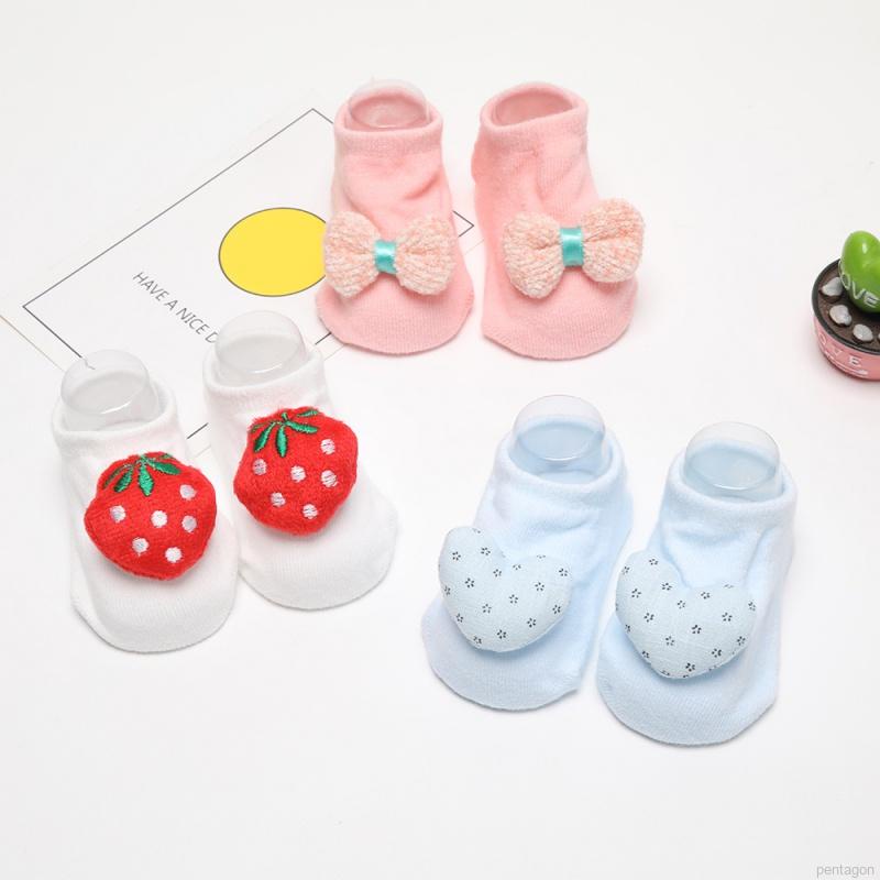 Tất cotton chống trượt in họa tiết hoạt hình dễ thương dành cho bé