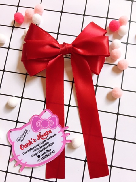 Kẹp nơ lụa hàn quốc đuôi dài