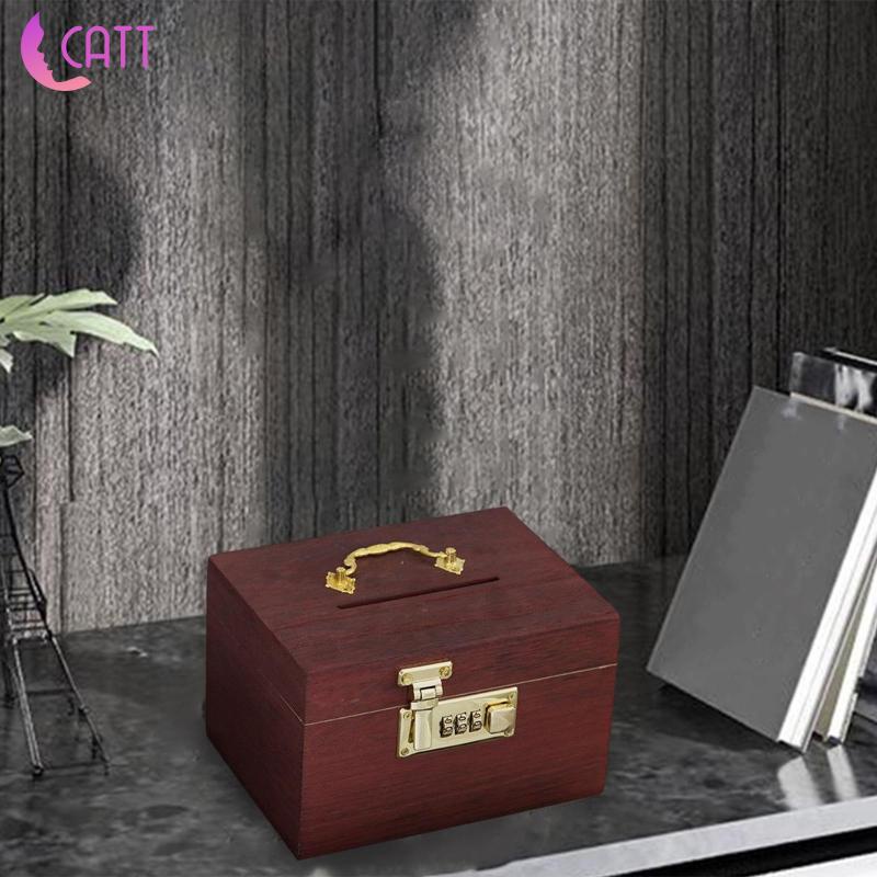 1  Hộp Đựng Tiền Tiết Kiệm Phong Cách Cổ Điển Có Khóa Mật Khẩu Dành Cho