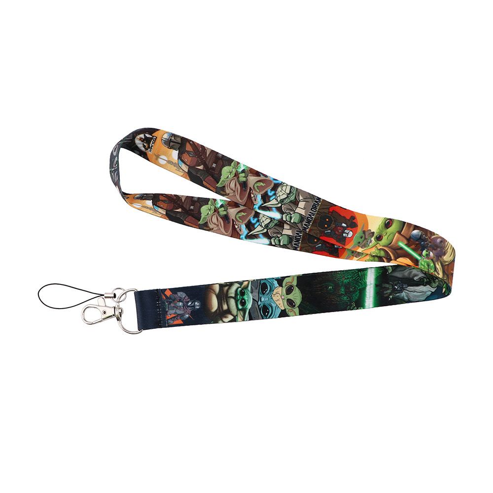 BERNARDO Gifts Alien Lanyards Keyring Neck Strap Baby Yoda Hanging Rope Certificate Lanyard Phone Pendant Cartoon Lariat Keycord Webbing Mobile Phone Straps