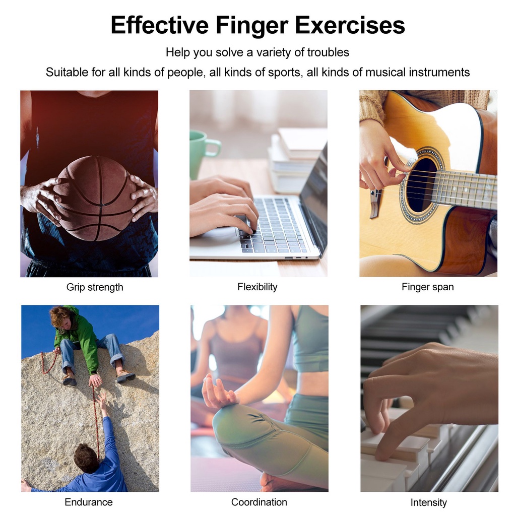 Dụng cụ luyện tập ngón tay bằng silicon nhiều màu tùy chọn