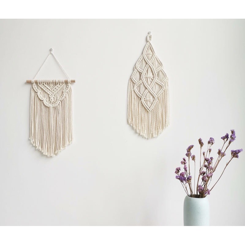 Macrame treo tường trang trí phòng ngủ, phòng khách phong cách decor vintage