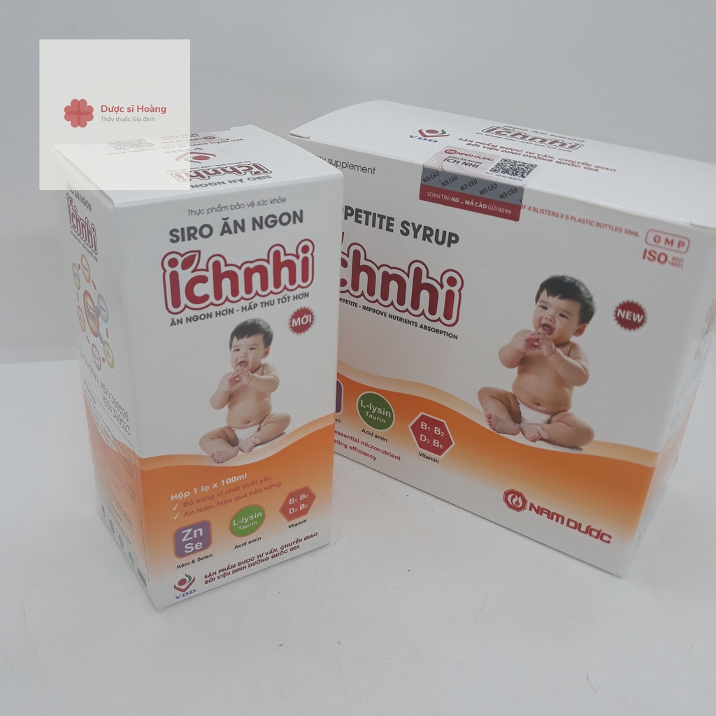 Siro Ăn Ngon ÍCH NHI PLUS - Chuyên Biệt Cho Trẻ Biếng Ăn - Bé Ăn Ngon Hơn, Hấp Thu Tốt Hơn