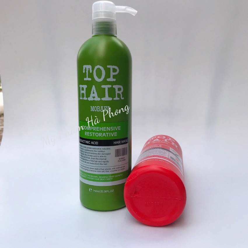 Dầu gội - xả TOP HAIR MOBAFA phục hồi mềm mượt thơm lâu ngăn gầu ngứa  750ml - HUSO