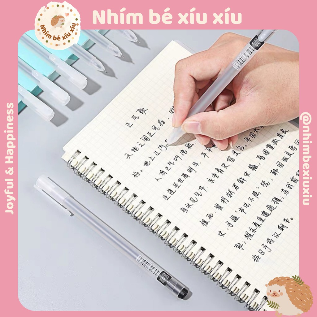 Combo 5 bút gel ngòi 0.5mm màu Xanh Đỏ Đen chuyên dùng take note bullet journal VT242