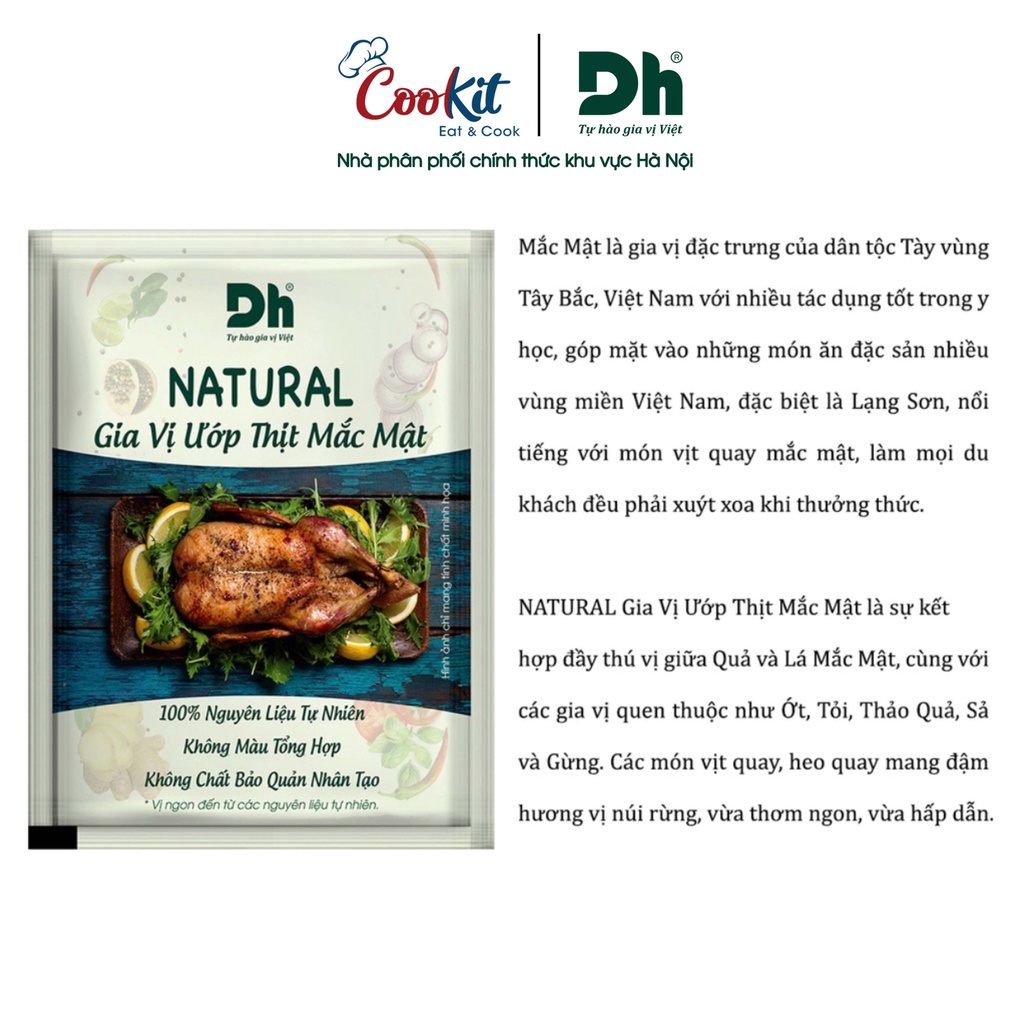 Gia vị ướp thịt mắc mật Natural Dh Foods gia vị nấu ăn mang hương vị núi rừng 10gr