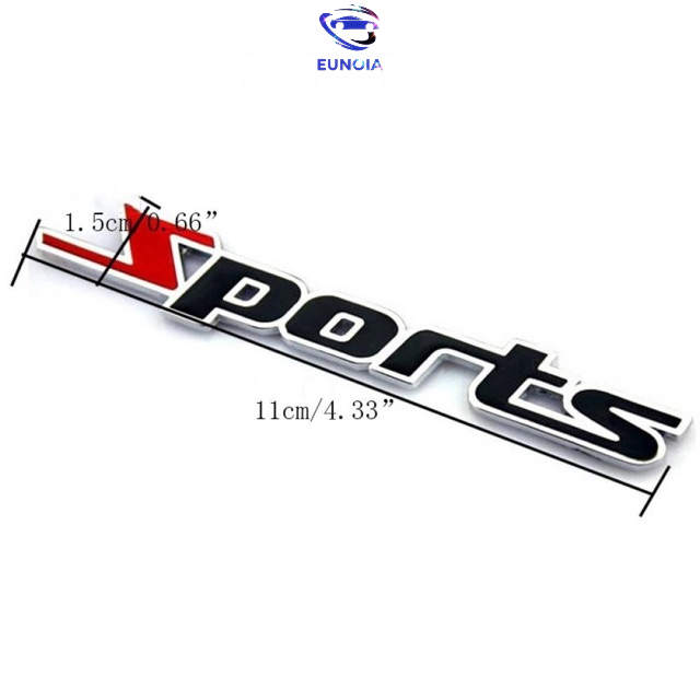 Tem dán chữ sport kim loại gắn trang trí ô tô xe máy