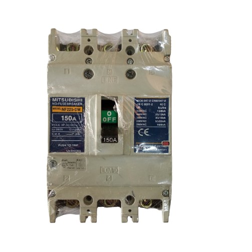 Aptomat Mitsubishi 3 pha 150A, 200A, 250A/ CB 3 pha 150A,200A, 250A kích thước 16X10X6cm nặng 1,6kg