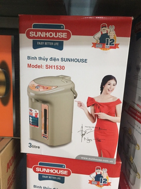 [CHÍNH HÃNG] Bình Thuỷ Điện Sunhouse SH1530 BH 12 Tháng - Bình thủy điện 3L Sunhouse