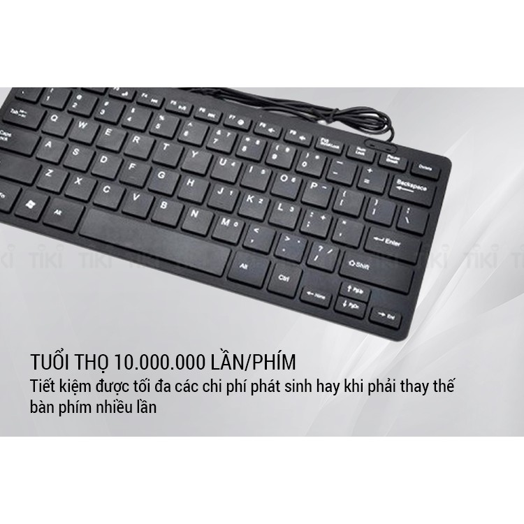 Bàn phím Mini K1000/ Tika cổng USB- Full Box- Chất Lượng Tốt, Kiểu Dáng Nhỏ Gọn, Bảo Hành 6 Tháng - 1 Đổi 1 | BigBuy360 - bigbuy360.vn