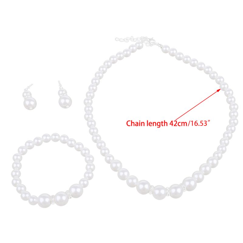 Set 3 Vòng cổ / Vòng Tay / Bông Tai Ngọc Trai Thời Trang