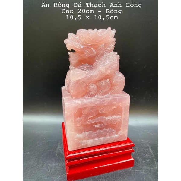 Ấn Rồng Đá Màu Hồng &amp; Đá Màu Xanh Phong Thuỷ