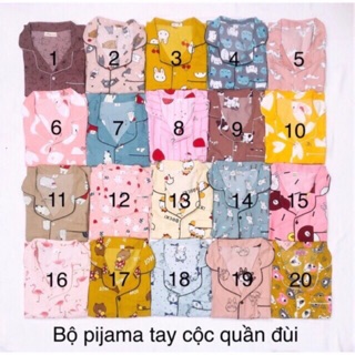 Bộ ngủ pijama kate thái tay ngắn quần ngắn