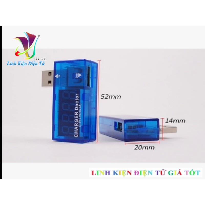 Test điện thoại, sạc dự phòng - USB đo dòng đo áp V1
