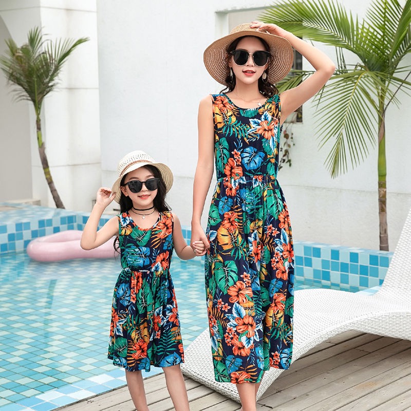 Đầm Sát Nách In Hoa Thời Trang Xuân Hè Cho Bé Gái