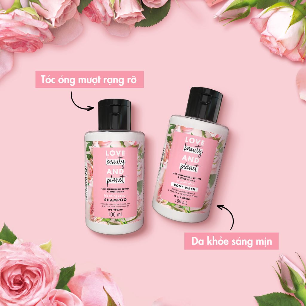 [HB GIFT] Set dầu gội sữa tắm Love Beauty and Planet 100ml x 2 - Giao ngẫu nhiên