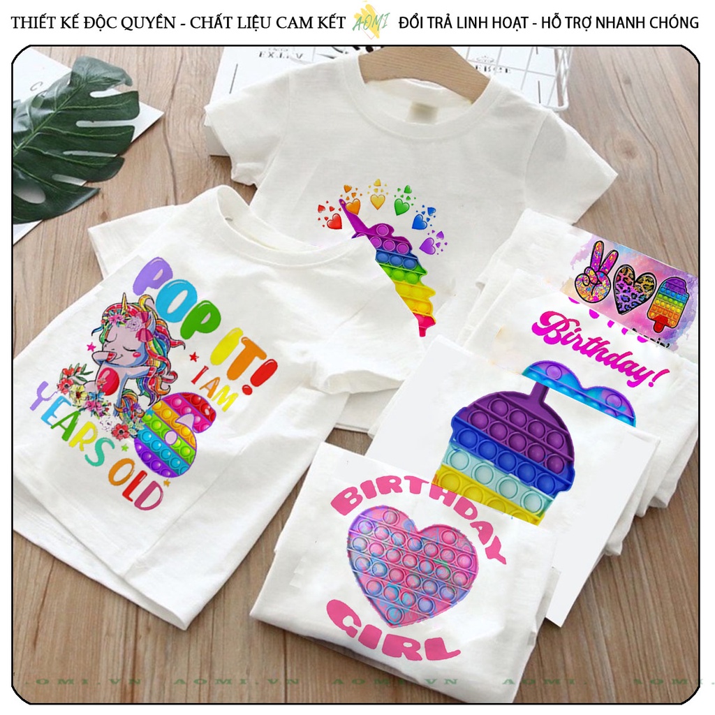 ÁO THUN UNISEX pop it quà sinh nhật Poppy PHÔNG NAM NỮ GIA ĐÌNH CẶP ĐÔI CÓ SIZE TRẺ EM CHO BÉ TRAI GÁI AOMIVN