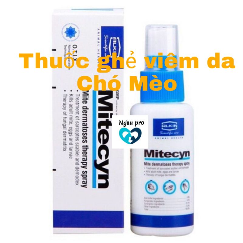 Thuốc Xịt Cho Da Trị Ghẻ Cái Rận Viêm Da Nấm Alkin Mitecyn 50ml