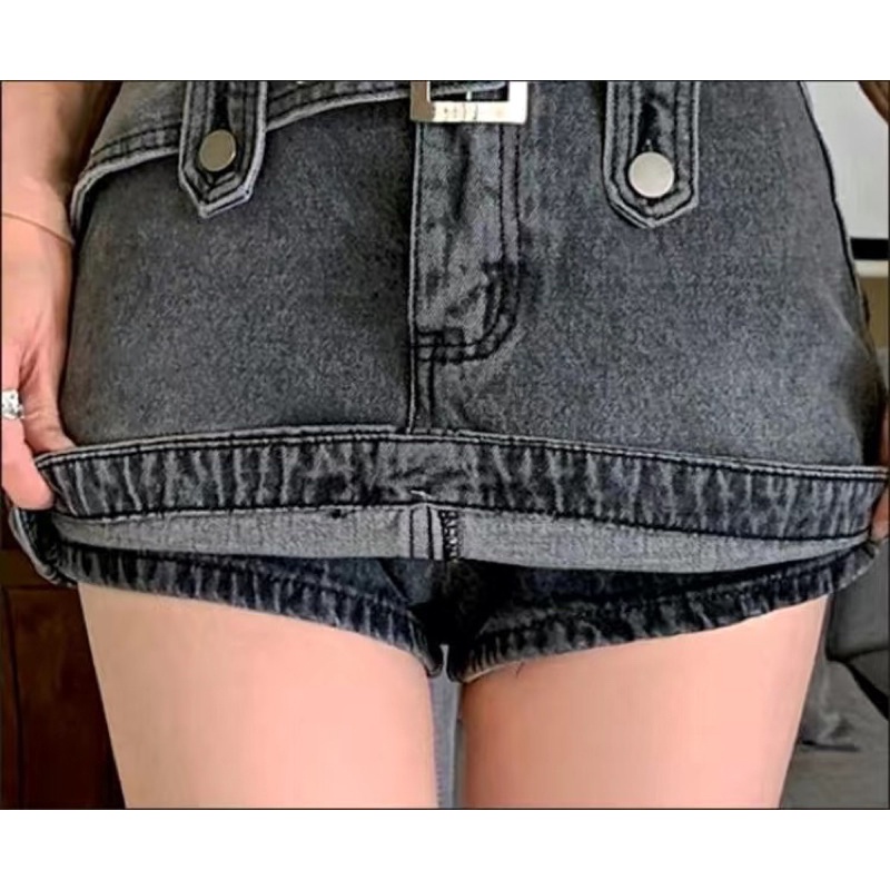QUẦN GIẢ VÁY BÒ JEAN CẠP CÚC ĐAI EO SEXY