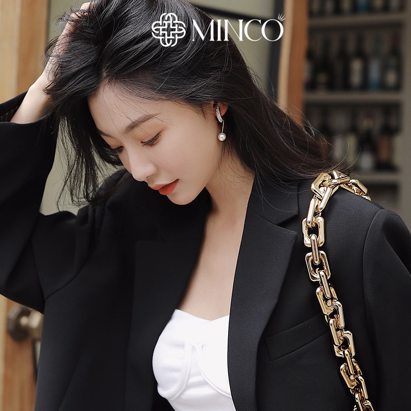 Bông tai nữ Minco Accessories ngọc trai nhân tạo sang chảnh kiểu dáng thanh lịch phong cách Hàn Quốc BT130