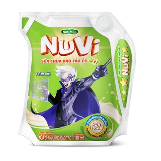 Nuvi sữa chua đào táo ép túi nuvi power 110 ml ntt110sp - thương hiệu nutifood