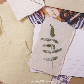 Card Giấy Dó Ép Lá 6x10cm (RANDOM)