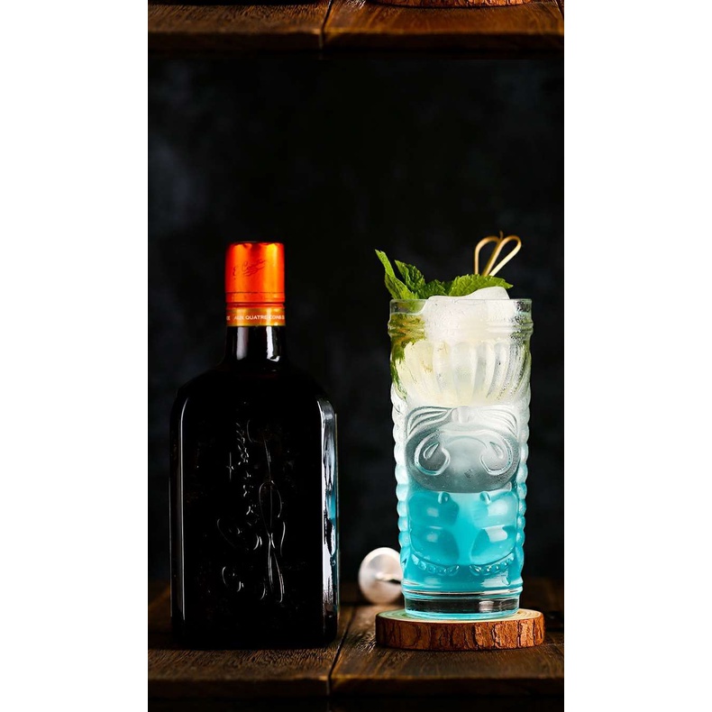 Ly cocktail ly thủy tinh nhăn Tiki ly rượu mặt ly cocktail Zombie Tiki cốc/quầy bar ly Tiki cốc Tote