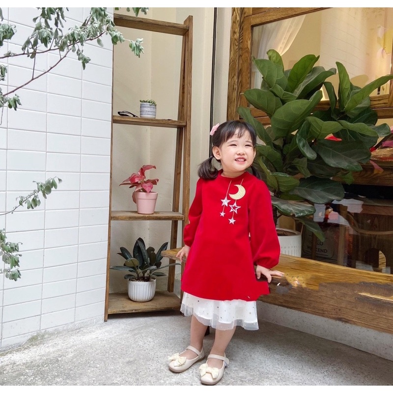 Áo Dài Tết Nhung Đỏ Cao Cấp Cho Bé Mặc Tết, Áo Dài Cách Tân Cho Bé Trai Bé Gái