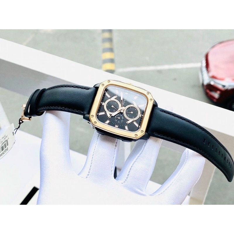 ĐỒNG HỒ DÂY DA NAM FOSSIL CHÍNH HÃNG MẶT VUÔNG BST MỚI TRẺ TRUNG NĂNG ĐỘNG MẶT ĐEN