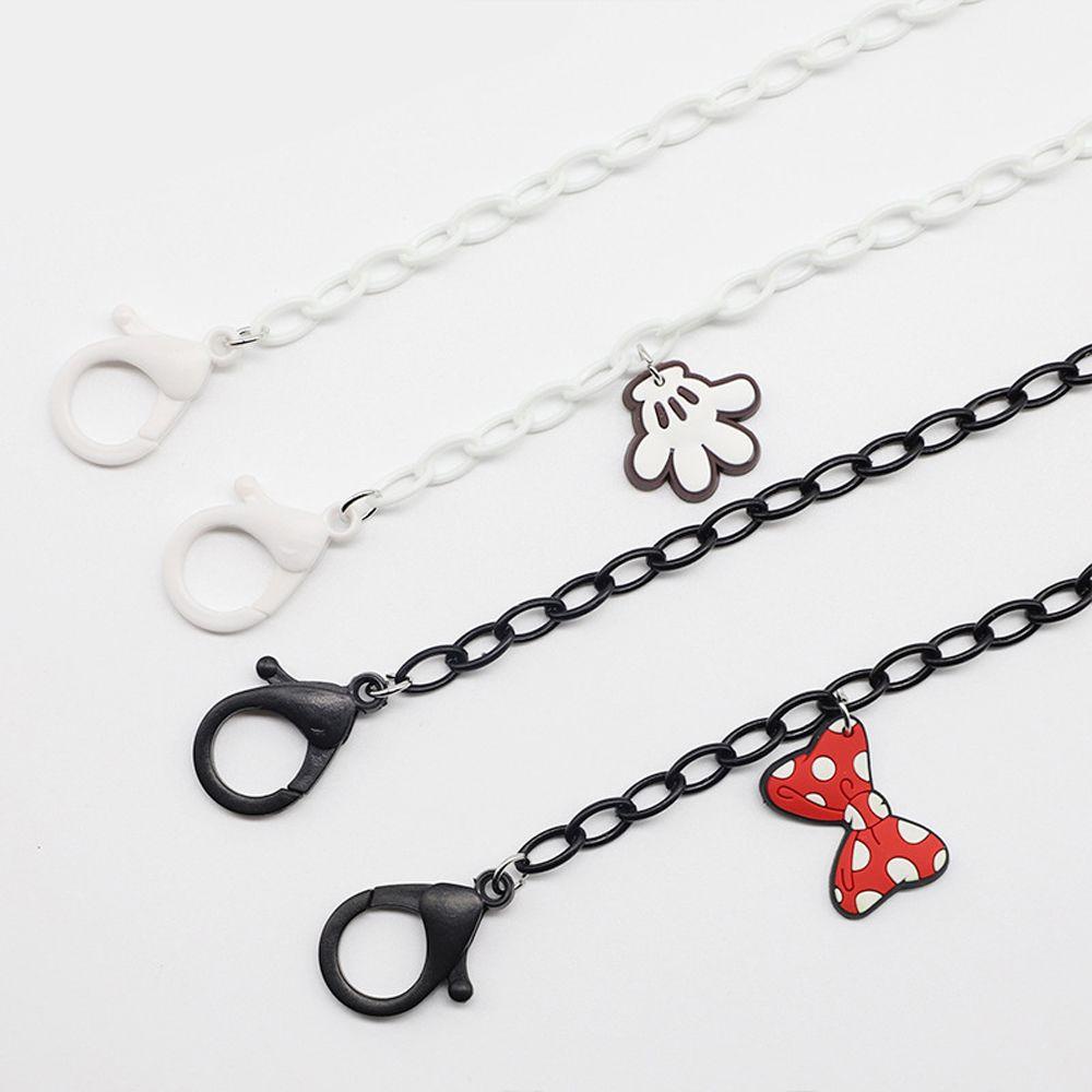 Dây Xích Acrylic Màu Đen Đeo Mắt Kính Hình Chuột Mickey Bảo Vệ Mắt Kính
